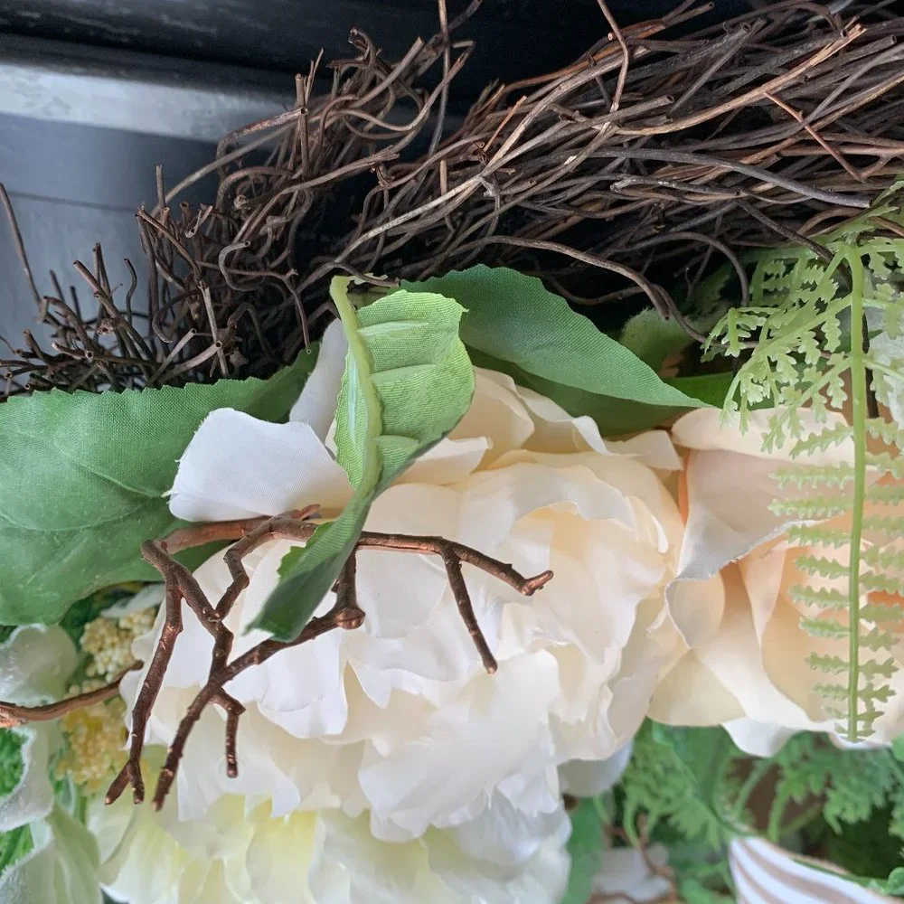 Rose, Hydrangeas, Fern Wreath